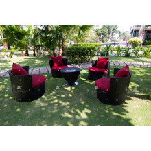 Design exclusivo de resina sintética Rattan Café e conjunto de jantar para jardim exterior Patio Wicker Furniture